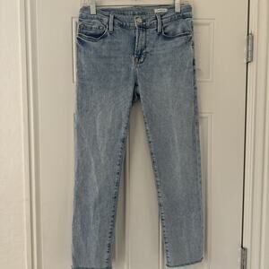 Frame Le Garcon Crop Jean Womens 29 Light wash Frayed Ankles ankle Length